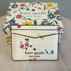 kate spade White Floral Card Holder